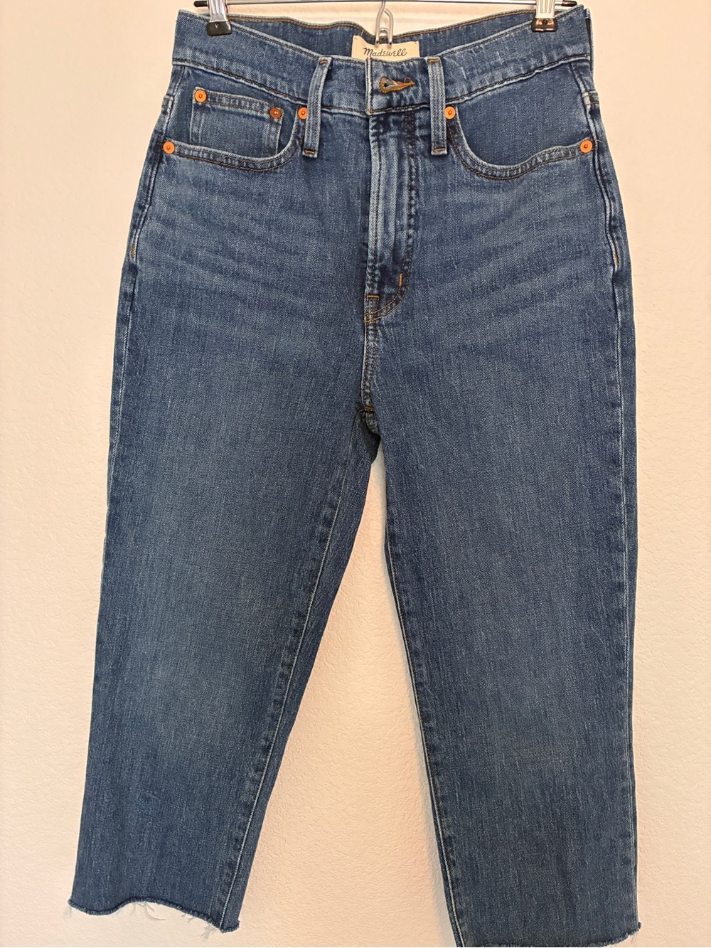 Madewell Light Blue Denim Jeans with Gold Stitching